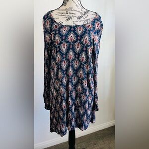 Mossimo Supply Co. Navy and Red Paisley Top